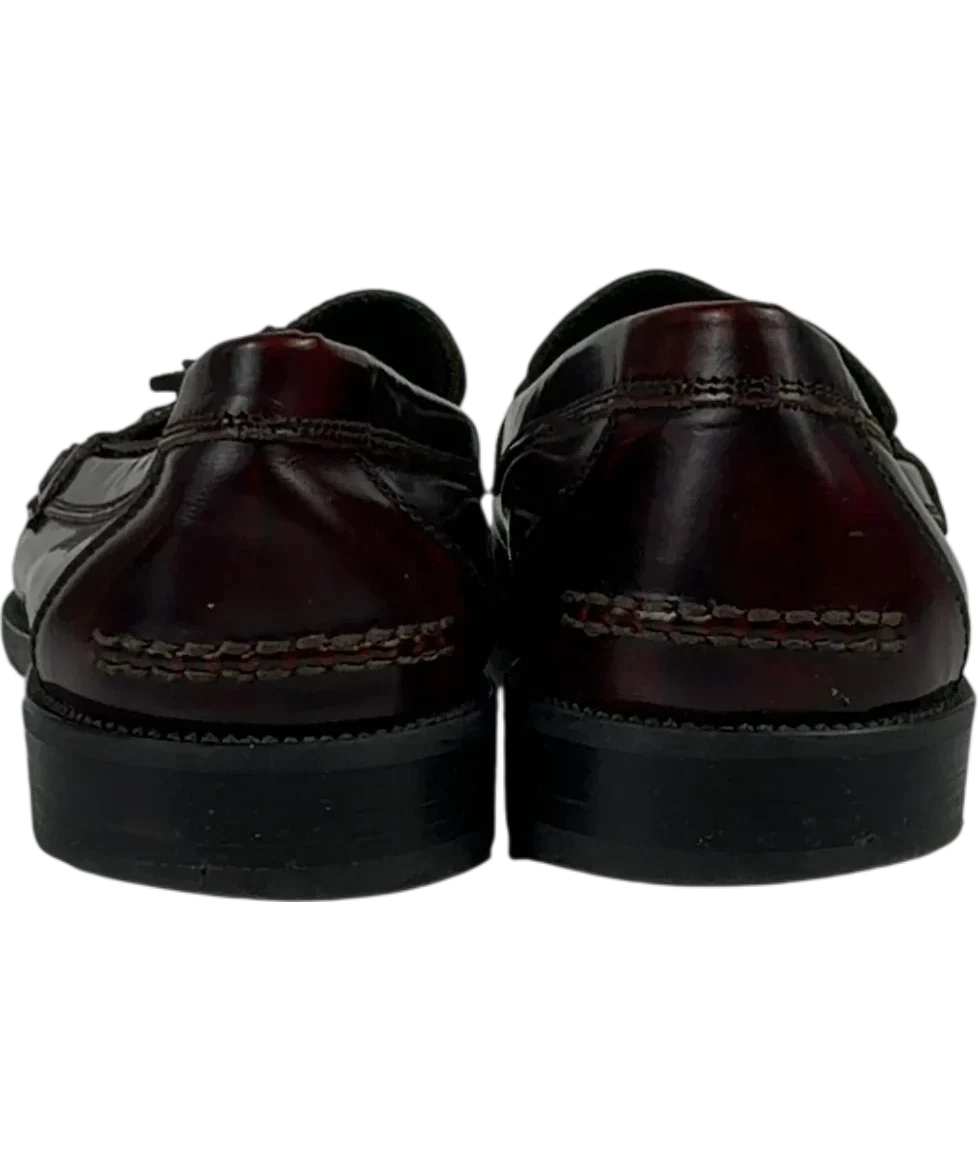Russell & Bromley Red Burgundy Leather Keeble Tassel Loafers, size UK 7 EU 41 👞 — back