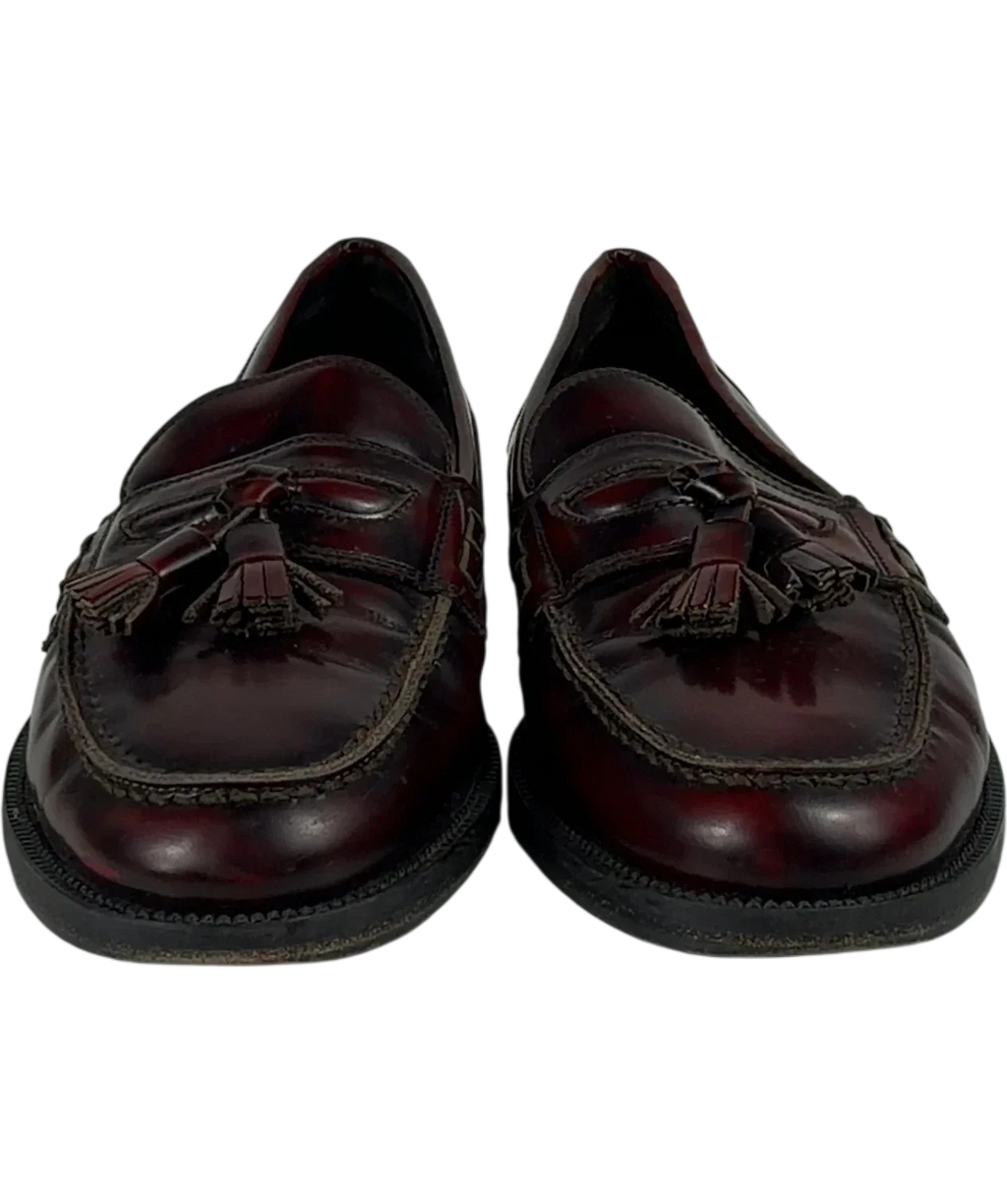 Russell & Bromley Red Burgundy Leather Keeble Tassel Loafers UK 7 EU 41 — Front (both, face on)