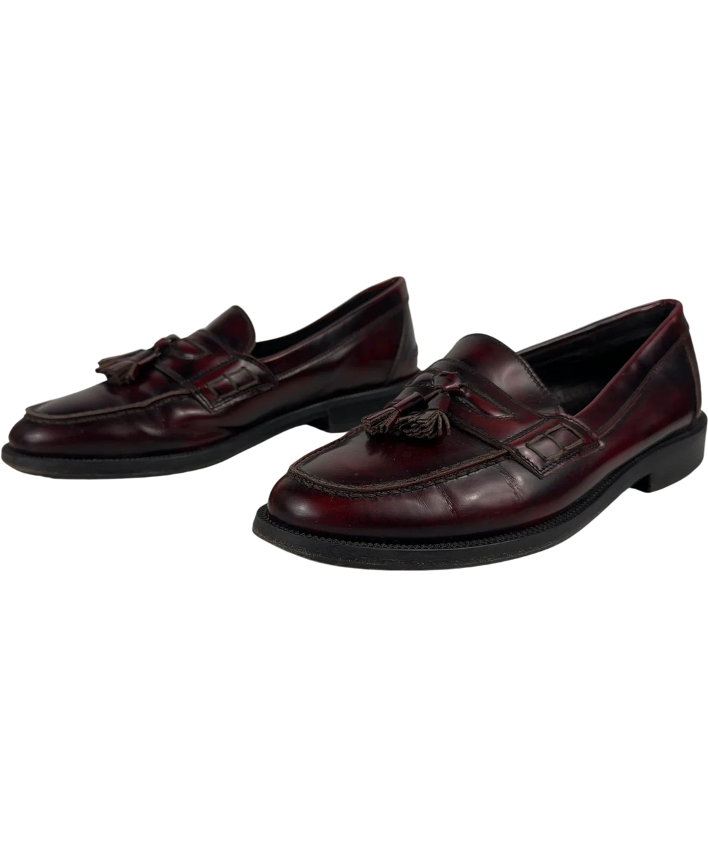 Russell & Bromley Red Burgundy Leather Keeble Tassel Loafers UK 7 EU 41 — Side (both)