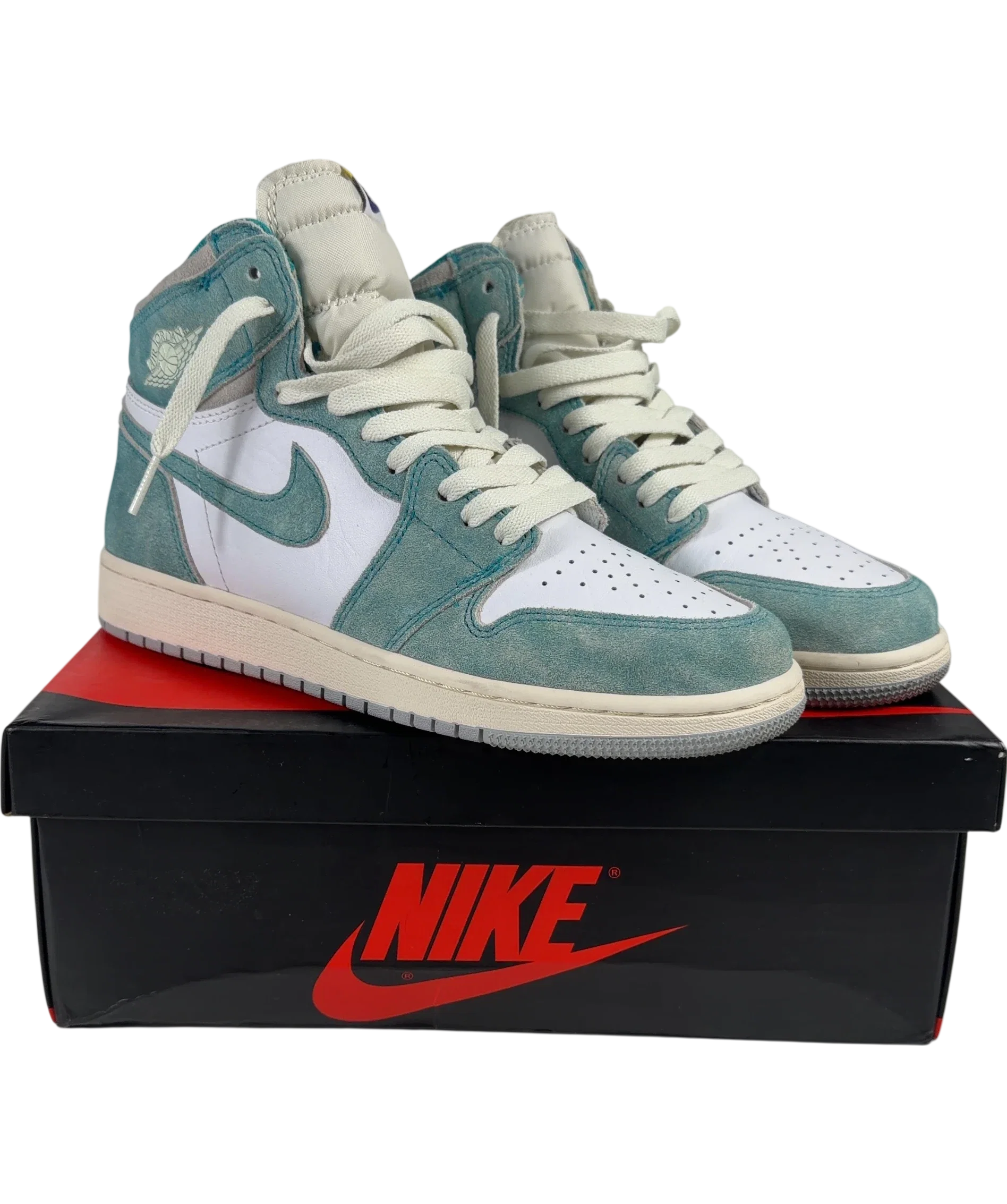 Nike Green QC Nike Air Jordan 1 Retro High OG Turbo Green Trainers, size UK 6 EU 39 👠 — front