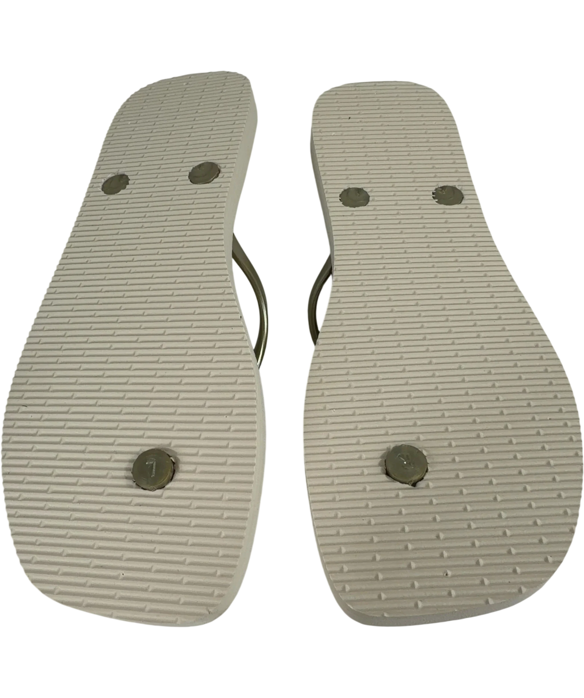 Next Cream & Gold Metallic Strap Flip Flops UK 6.5 EU 39.5 — Sole