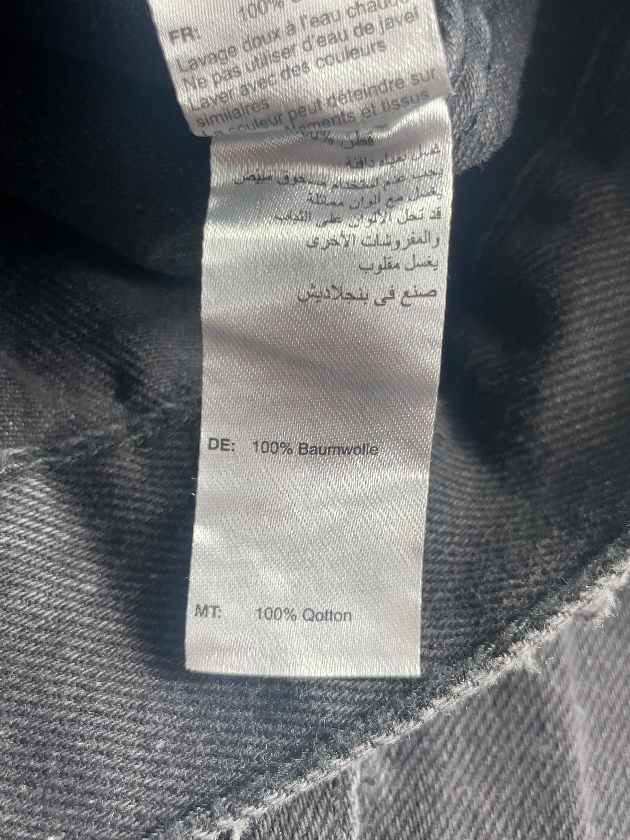 New Look Black DENIM Black Oversized Denim Jacket, size UK 20 — care label