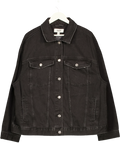 New Look Black DENIM Black Oversized Denim Jacket, size UK 20 — front