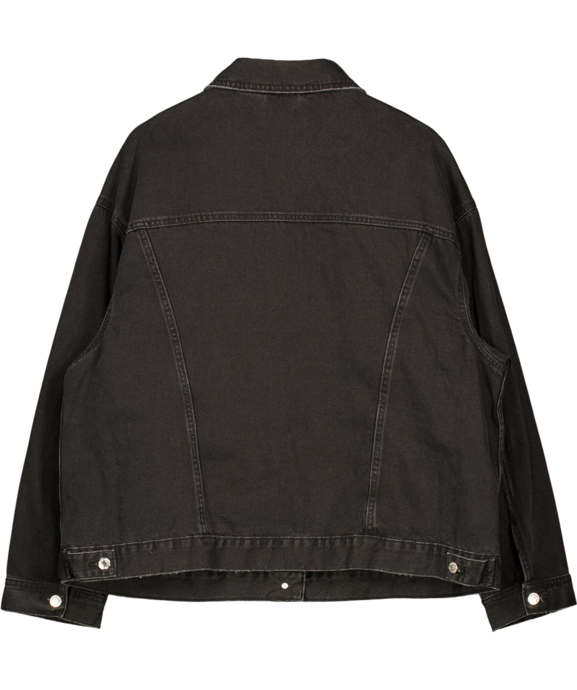 New Look Black DENIM Black Oversized Denim Jacket, size UK 20 — back