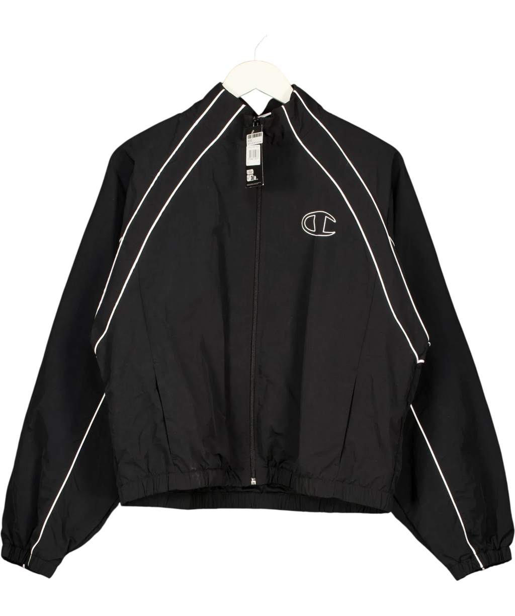 Champion Black Black Piping Track Jacket, size UK XL — front