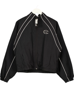 Champion Black Black Piping Track Jacket, size UK XL — front