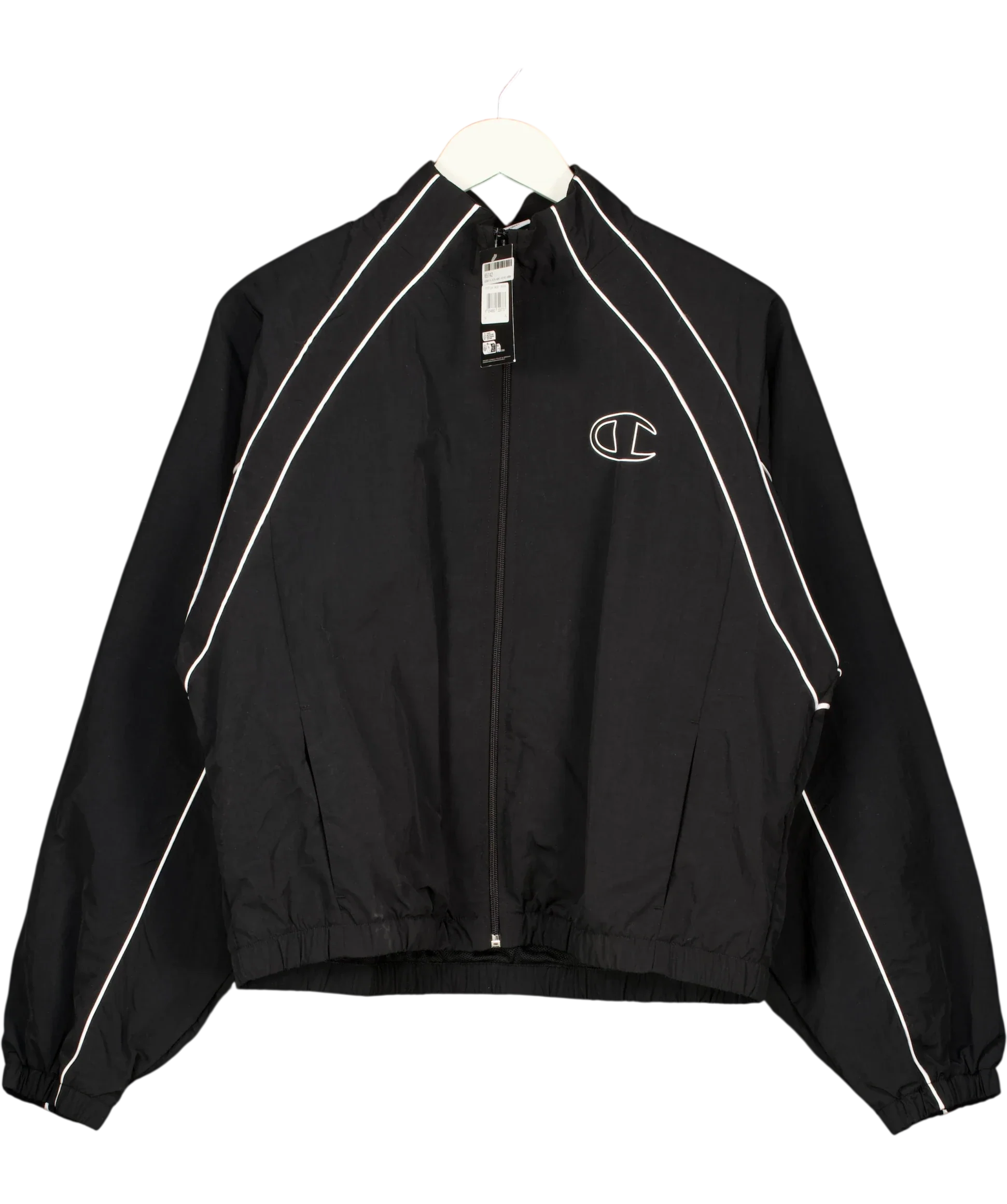 Champion Black Black Piping Track Jacket, size UK XL — front