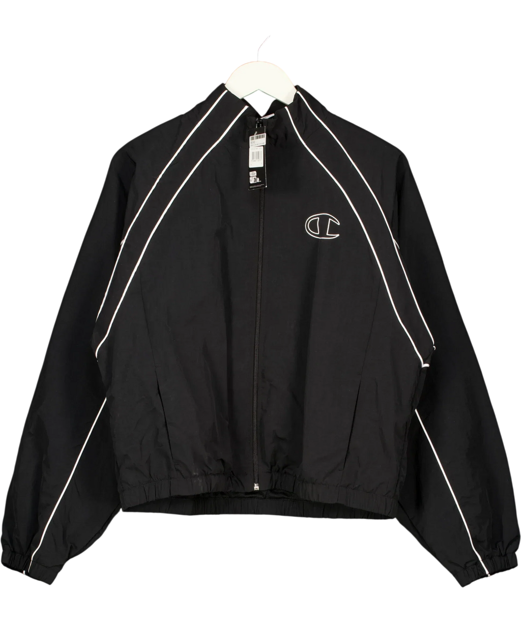Champion Black Black Piping Track Jacket, size UK XL — front