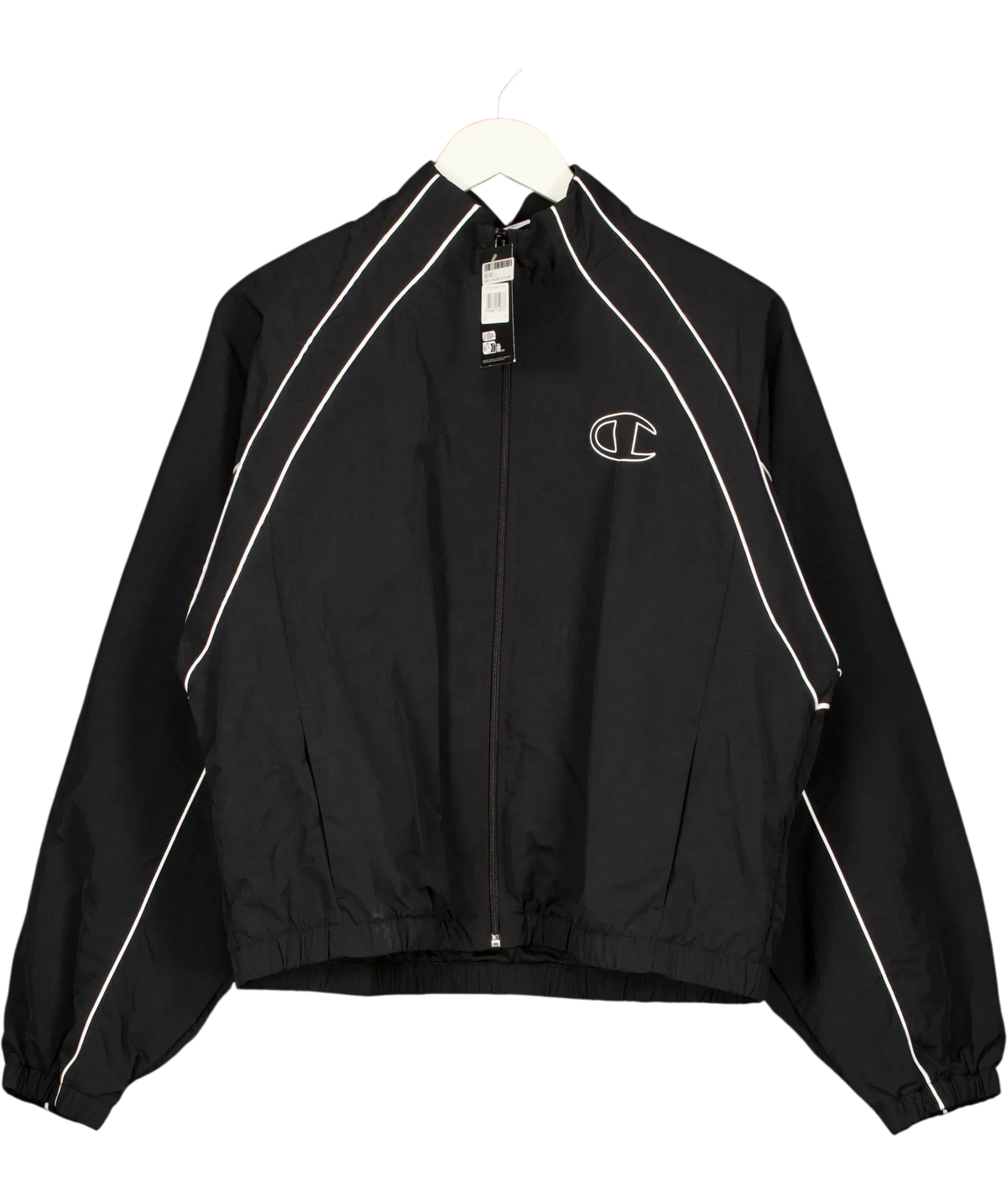 Champion Black Black Piping Track Jacket, size UK XL — front