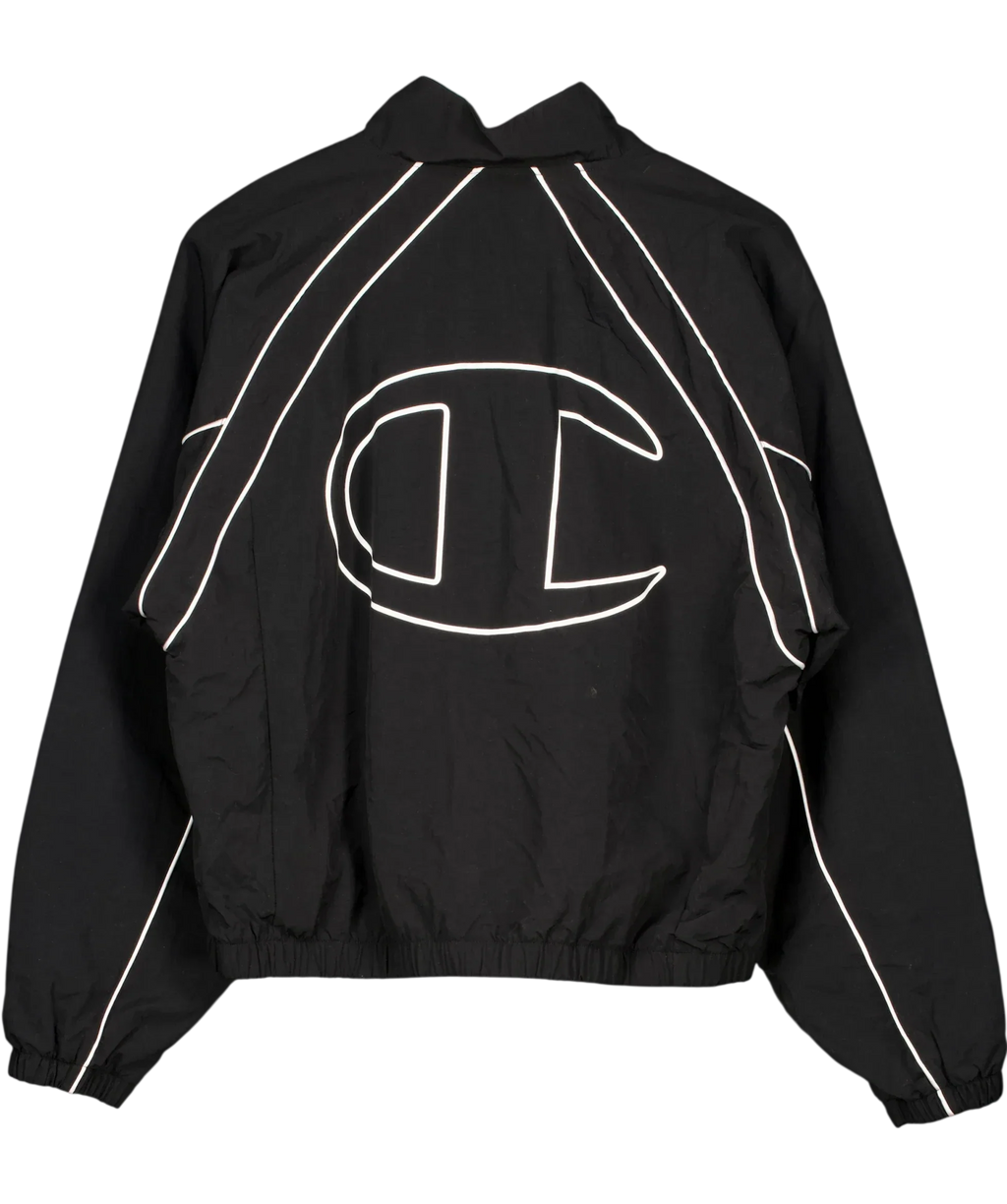 Champion Black Black Piping Track Jacket, size UK XL — back