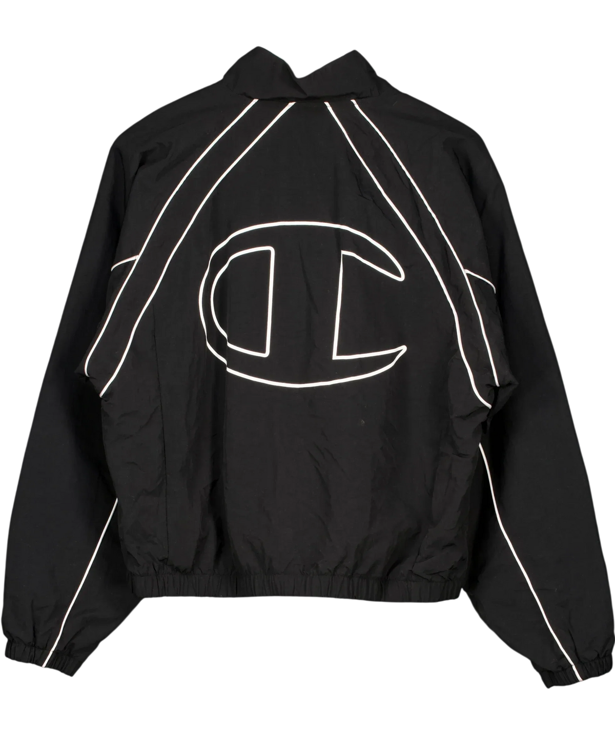 Champion Black Black Piping Track Jacket, size UK XL — back