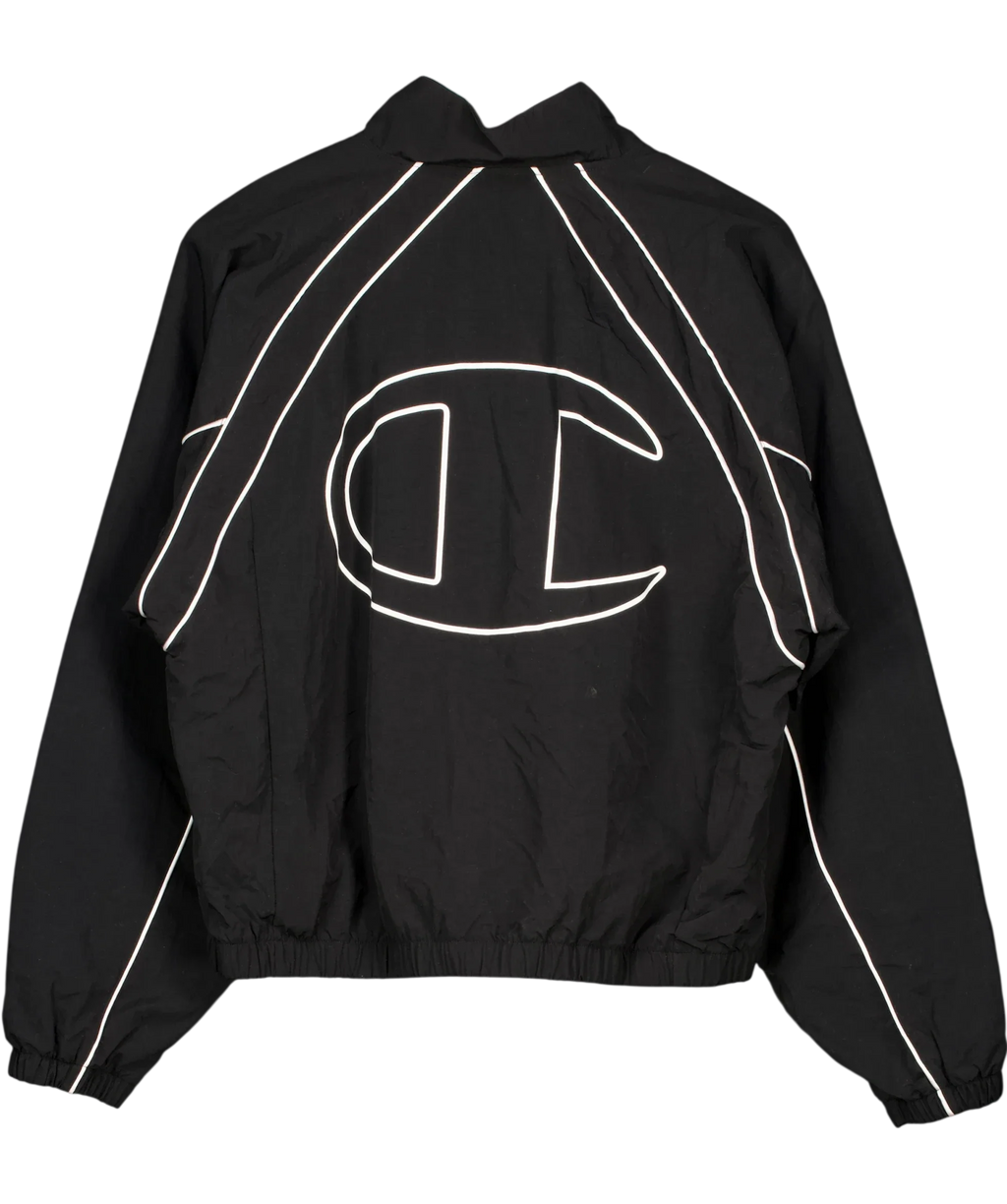 Champion Black Black Piping Track Jacket, size UK XL — back