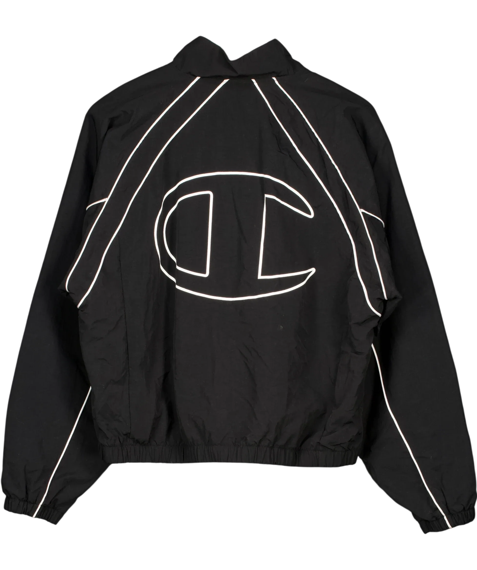 Champion Black Black Piping Track Jacket, size UK XL — back