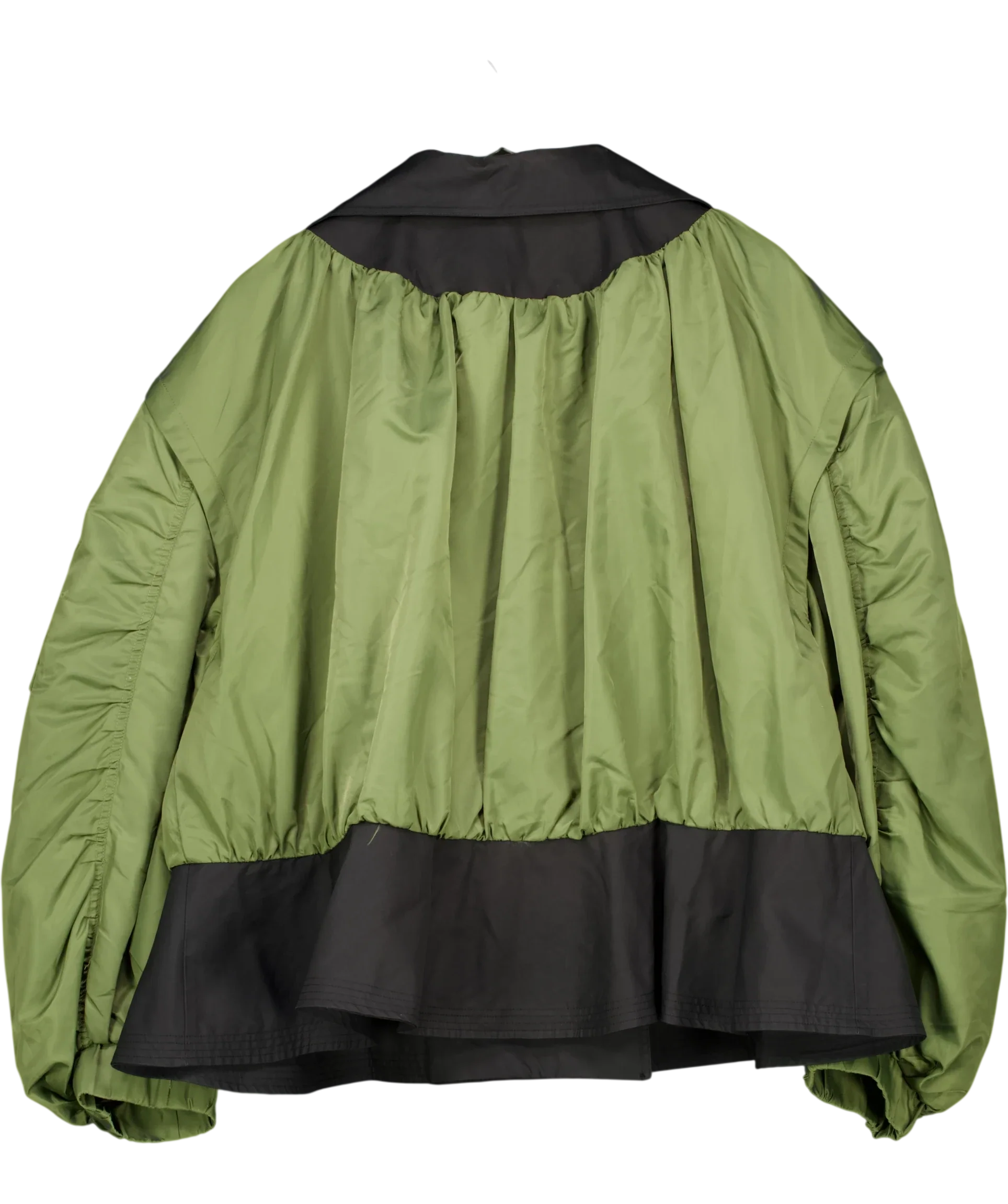 ASOS Green DESIGN Hybrid Trench Bomber Jacket Green Black, size UK L — back