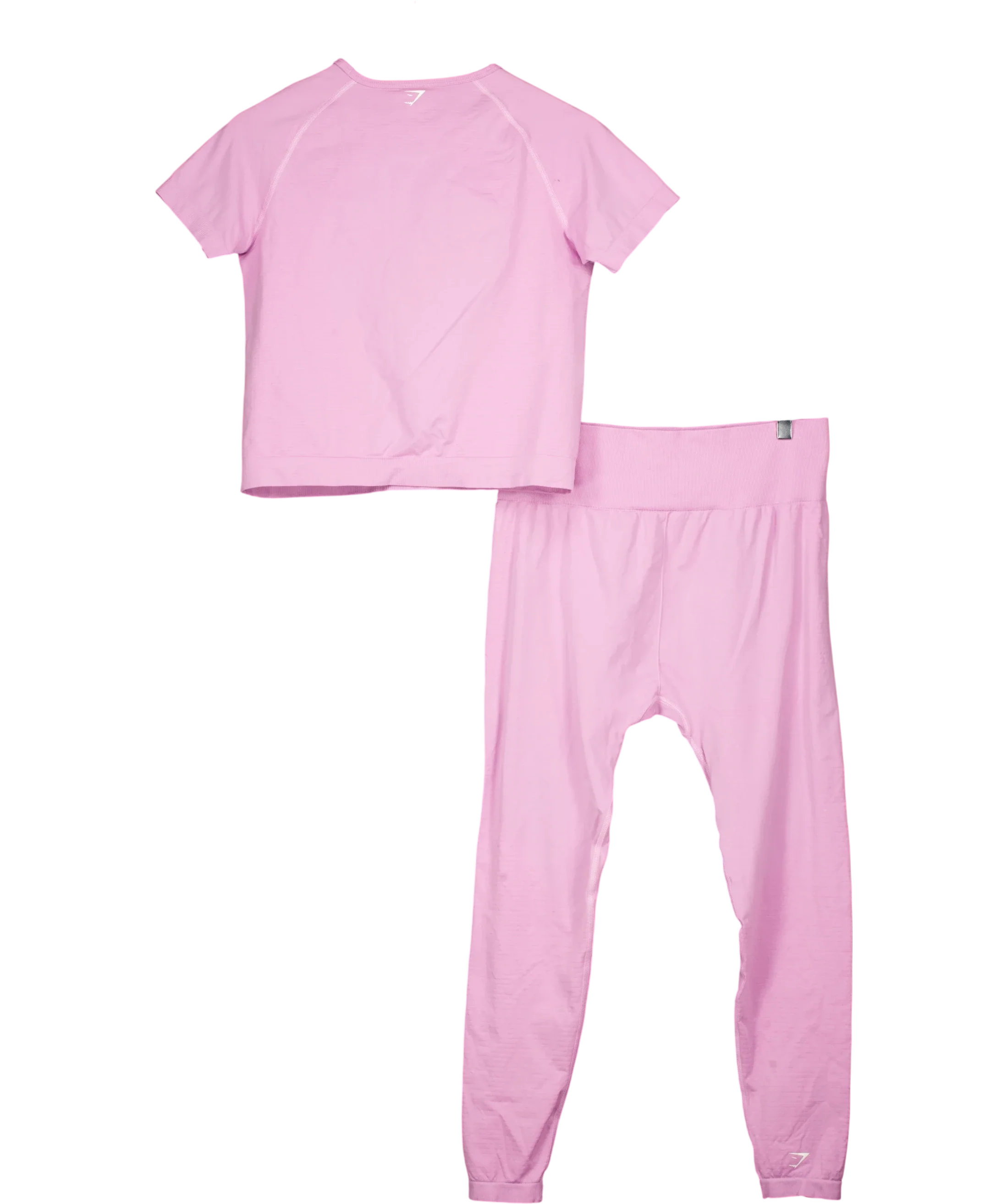 GYMSHARK Purple Seamless 2-Piece T-Shirt & Leggings Set Pink, size UK XXL — back