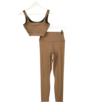 Varley Chocolate Brown 2-piece Sports Bra And Leggings Set UK S
