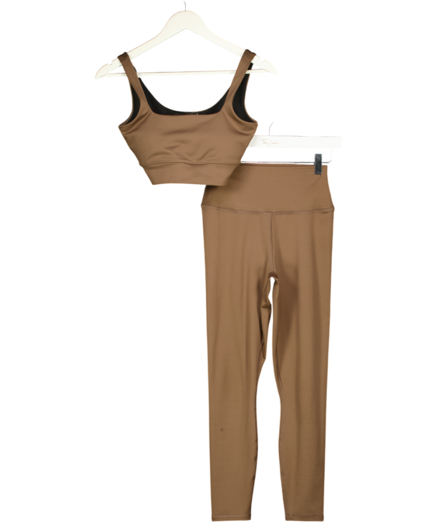 Varley Chocolate Brown 2-piece Sports Bra And Leggings Set UK S