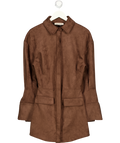 THE BEKK Chocolate Brown Faux Suede Mini Dress UK S