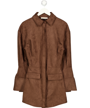 THE BEKK Chocolate Brown Faux Suede Mini Dress UK S