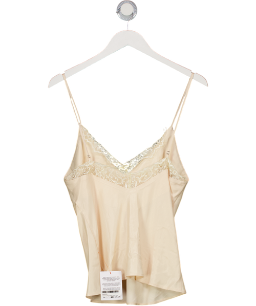 ASOS Cream Satin Plunge Cami Top UK 8
