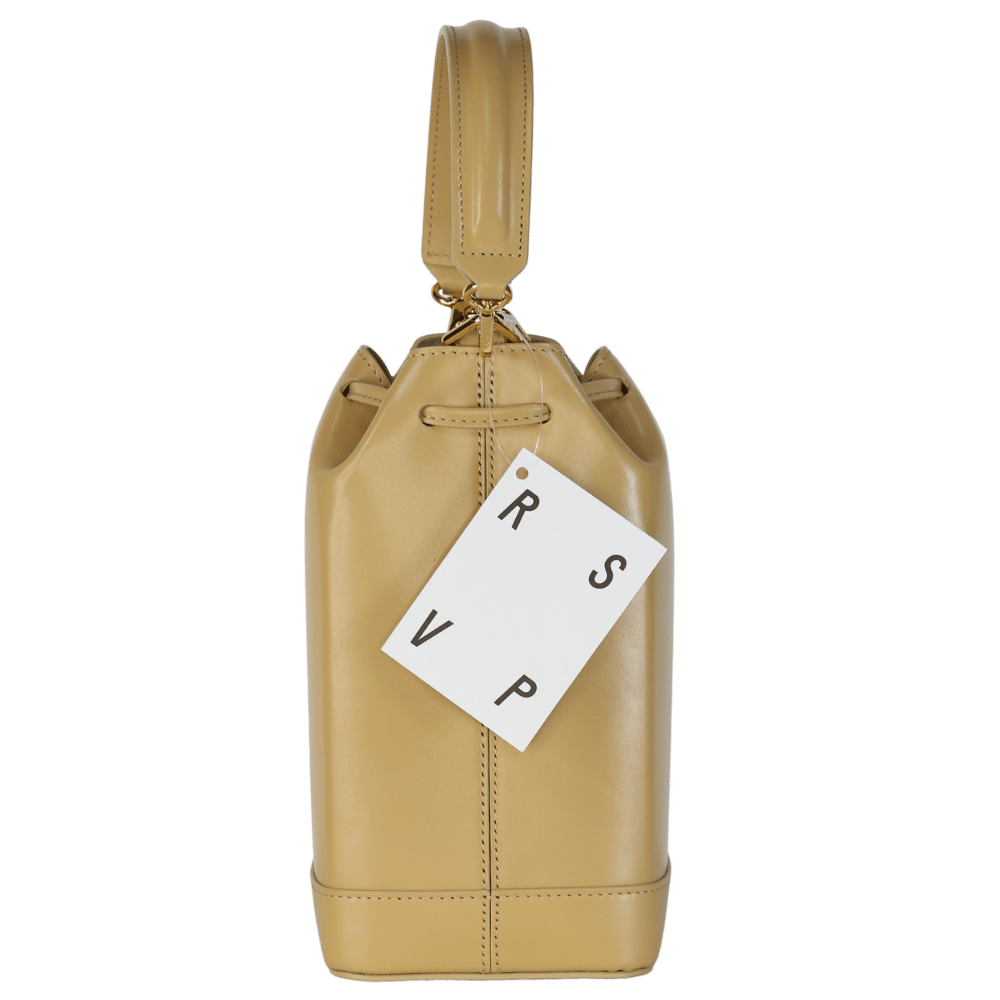 RSVP Beige Ltd. Edition Sand Leather Milkman Small Square-base Bucket Bag