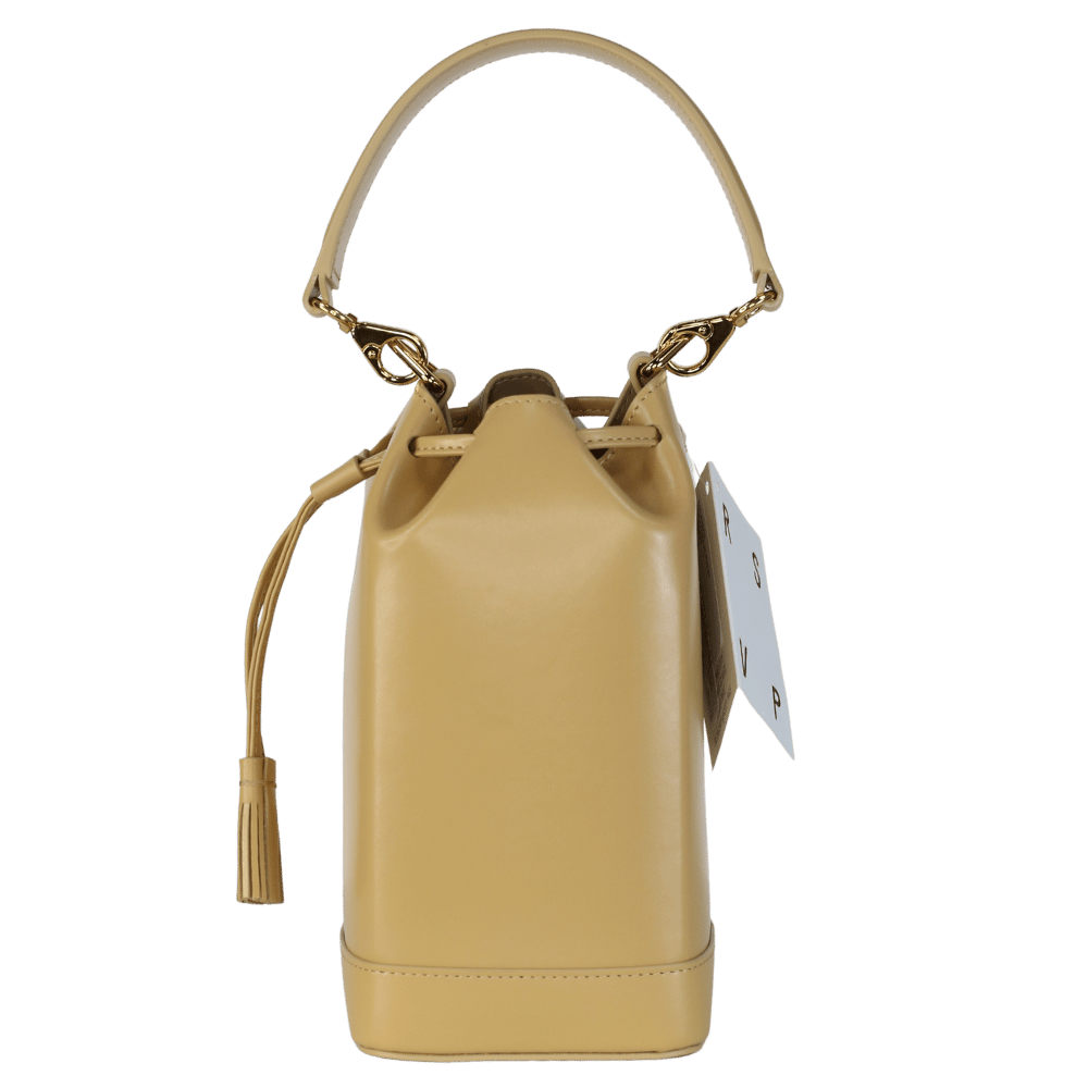 RSVP Beige Ltd. Edition Sand Leather Milkman Small Square-base Bucket Bag