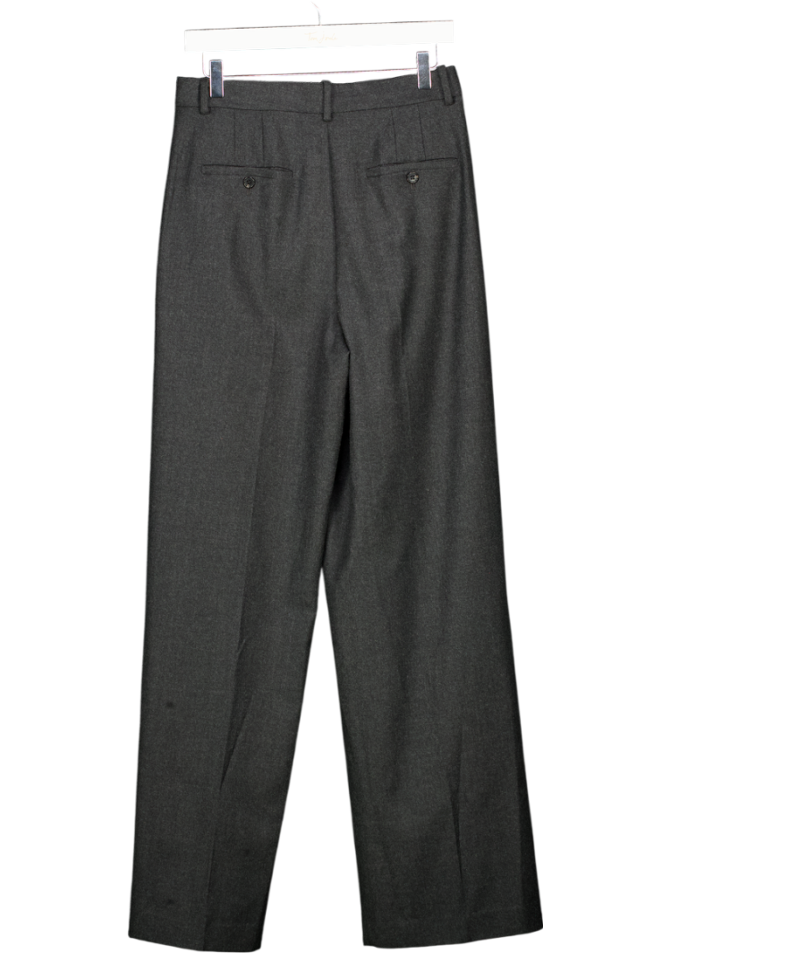 Theory Charcoal Grey Pleated Wool Trousers Us4 UK 8