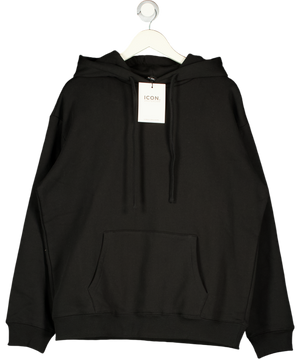 Icon Amsterdam Black The Milan Oversized Hoodie UK M