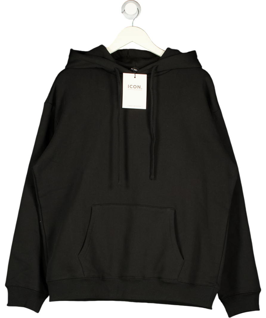 Icon Amsterdam Black The Milan Oversized Hoodie UK M