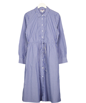 Tommy Hilfiger Blue Stripe Mid Length Shirt Dress UK 10