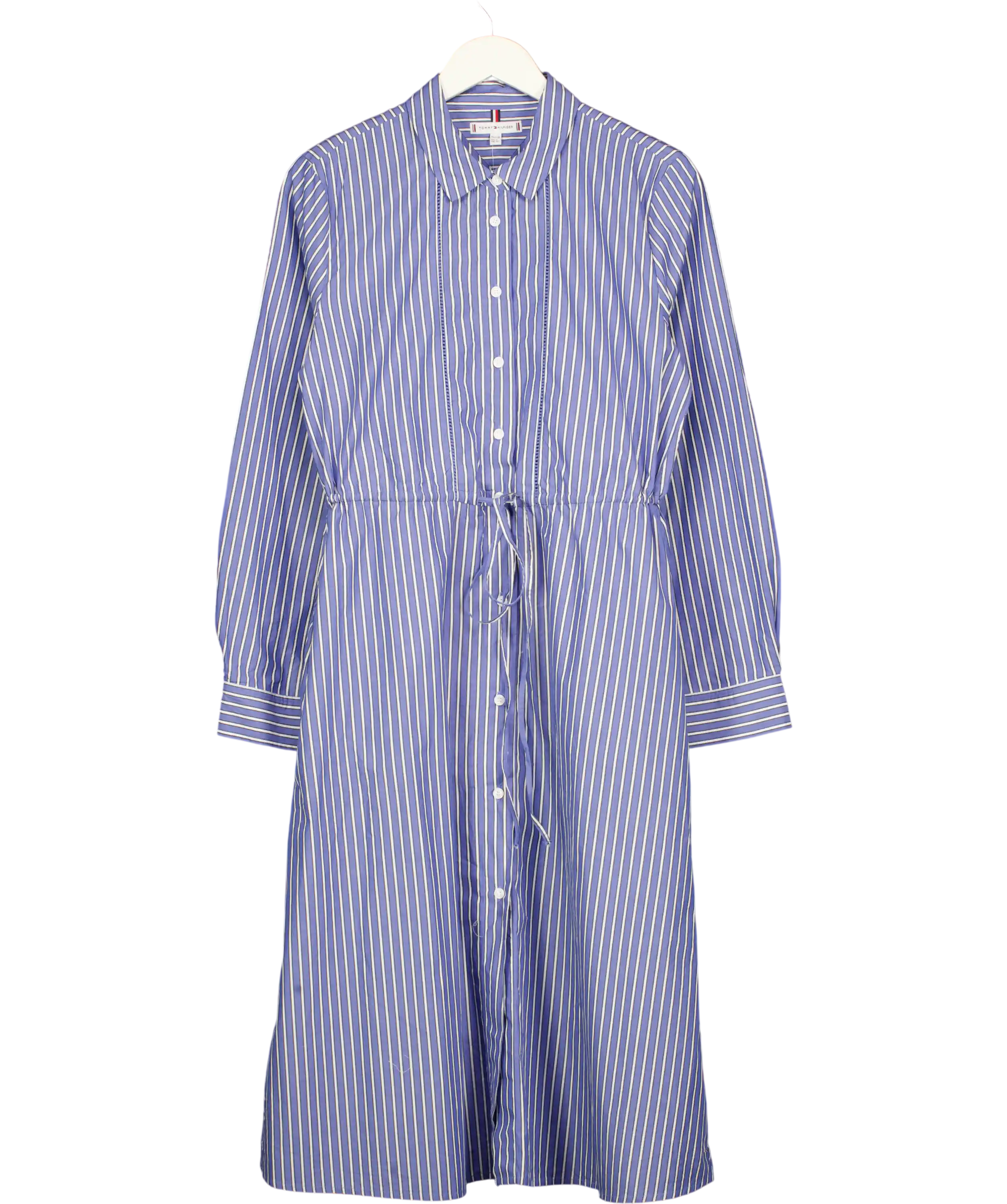 Tommy Hilfiger Blue Stripe Mid Length Shirt Dress UK 10