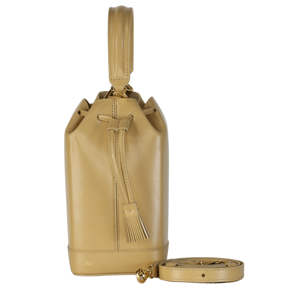 RSVP Beige Ltd. Edition Sand Leather Milkman Small Square-base Bucket Bag