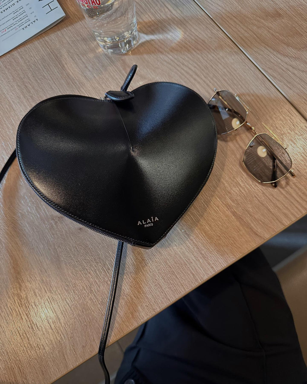ALAIA Black Le Cœur Heart Shaped Bag In Calfskin
