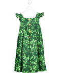 DOLCE & GABBANA Green Printed Poplin Ruffled Sleeve Dress 4 Years