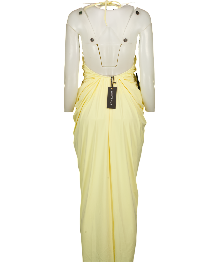 WHITE FOX Yellow Belle Vita Midi Dress Lemon UK M