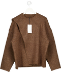 ZARA Chocolate Brown Cardigan With Scarf Detail UK S