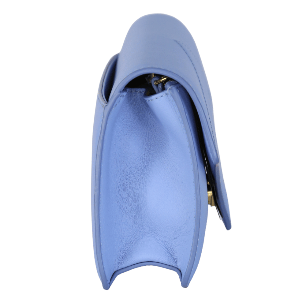 MCM Blue Geometric Quilted Mini Leather Shoulder Bag One Size