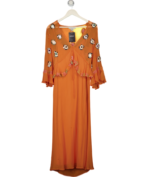 NEVER FULLY DRESSED Orange Apricot Embellished Ines Dress UK 8