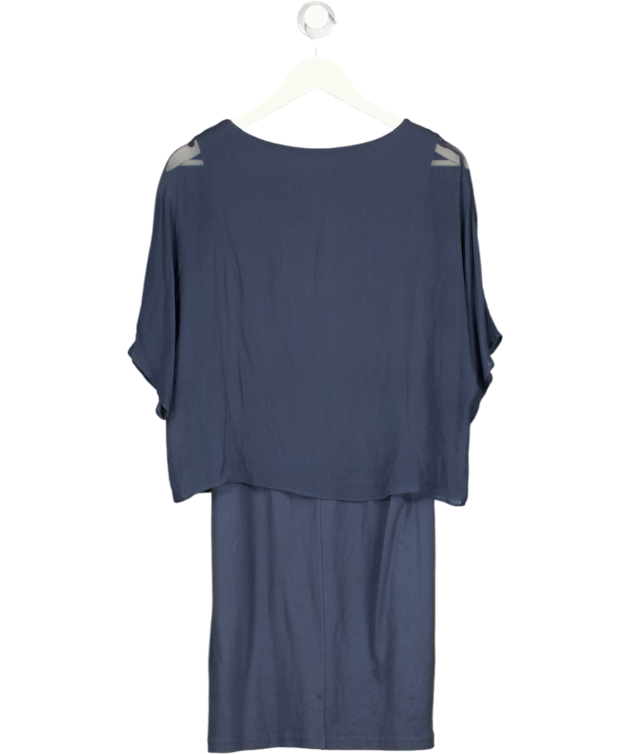 Jigsaw Dark Navy Blue Chiffon Overlay Dress UK S