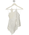 ZARA White Cotton And Embroidered Lace Tie Back Top UK XS