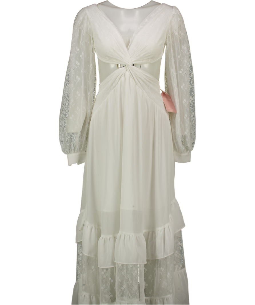 ALB Anne Louise Love Story Cut Out Maxi Dress In White UK 8