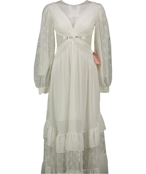 ALB Anne Louise Love Story Cut Out Maxi Dress In White UK 8