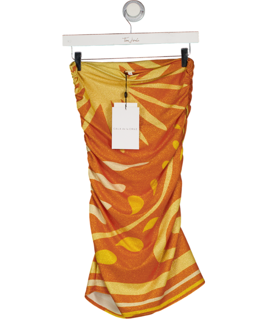 CALA DE LA CRUZ Orange Bianca Mini Dress UK S