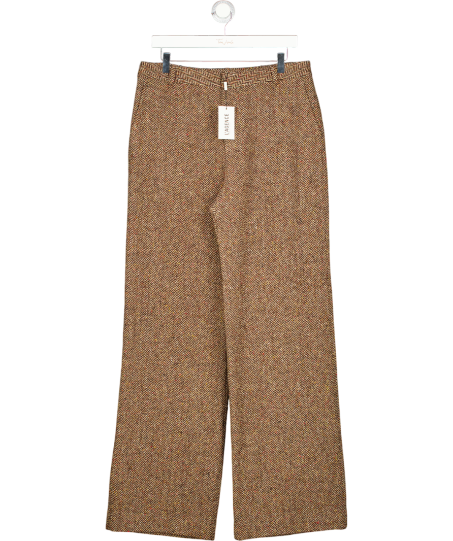 L'agence Brown Wool Blend Livvy Straight-leg Trousers Us8 UK 12