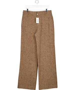 L'agence Brown Wool Blend Livvy Straight-leg Trousers Us8 UK 12