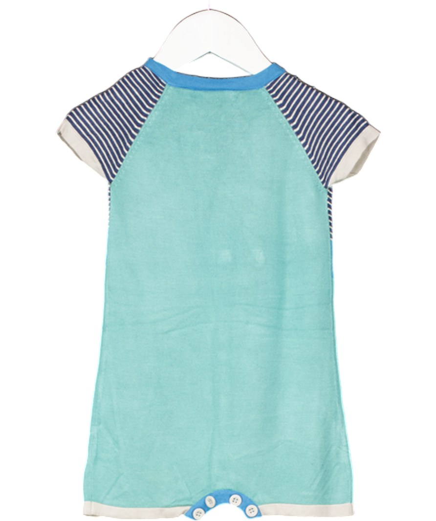 Lille barn Green Stripe Romper Button Fastening 9-12 Months