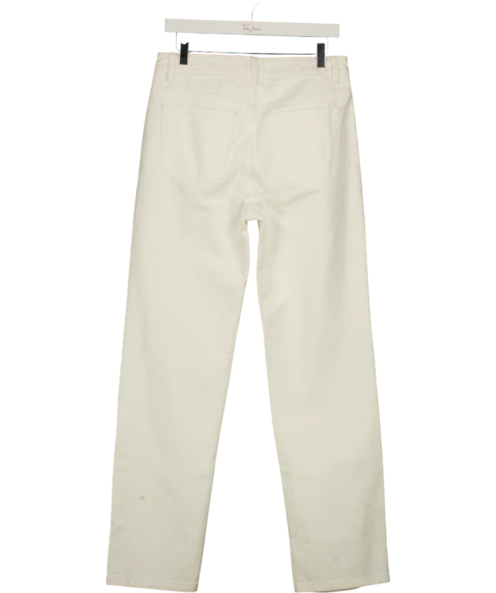 Karen Millen White Rigid Denim Mid Rise Straight Leg Jeans UK 10