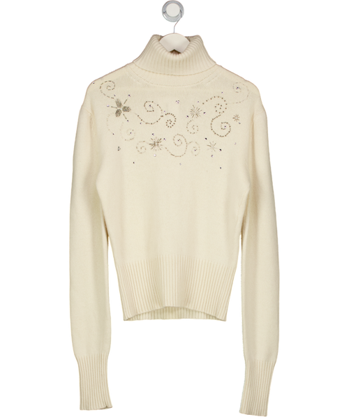 Holland Cooper Cream O61b Embellished Roll Neck UK 6