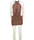 TIGER MIST Evanna Brown Mesh Backless Mini Dress UK S