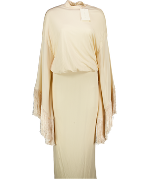 De La Vali Tramontana Long Dress In Cream Jersey UK 8